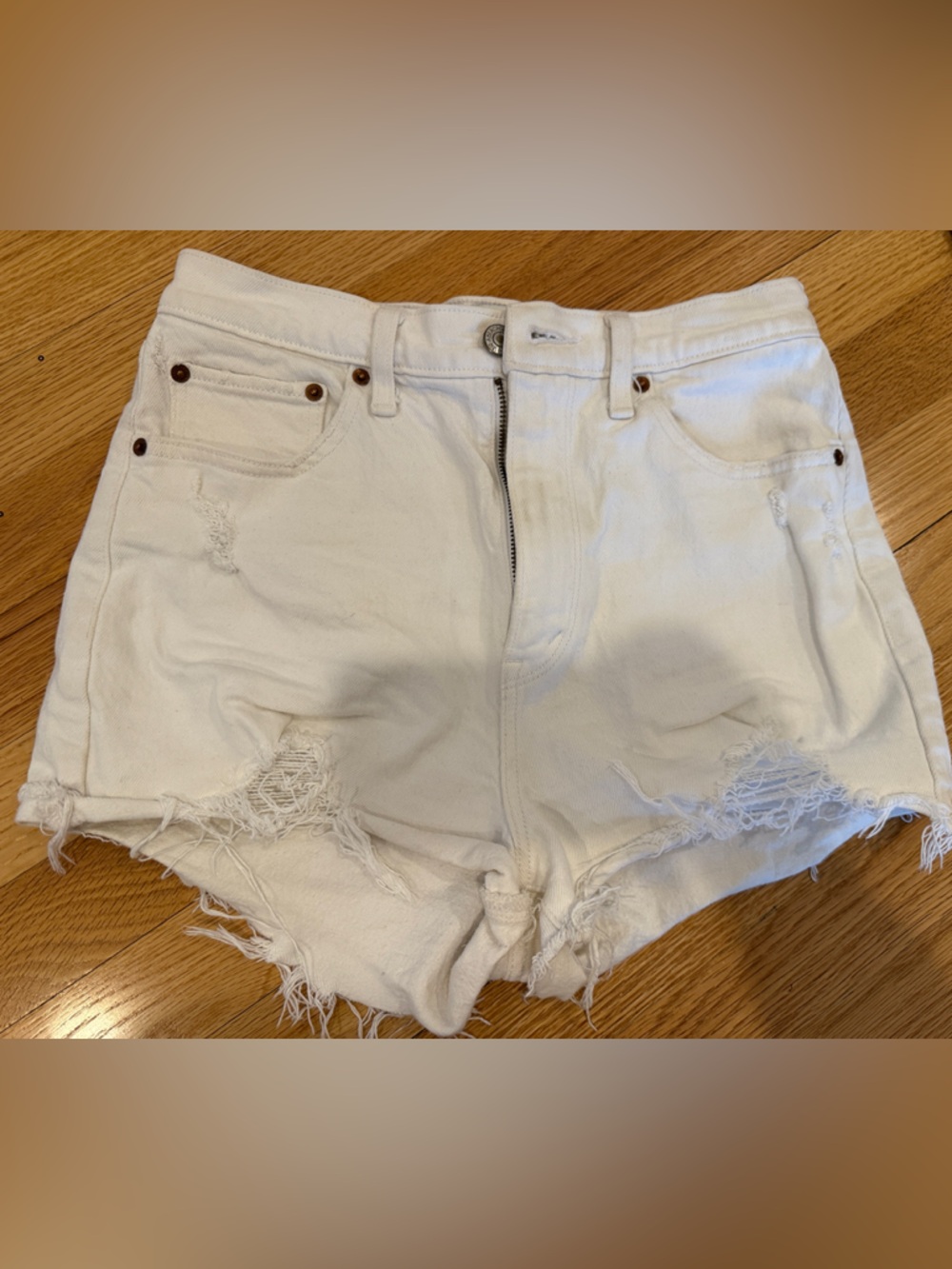 Abercrombie White Denim Shorts